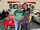 Giorgio Amati sul podio a Monza in Porsche Carrera Cup Italia. Ad assisterlo Corrado Ballarini e John Bisanti